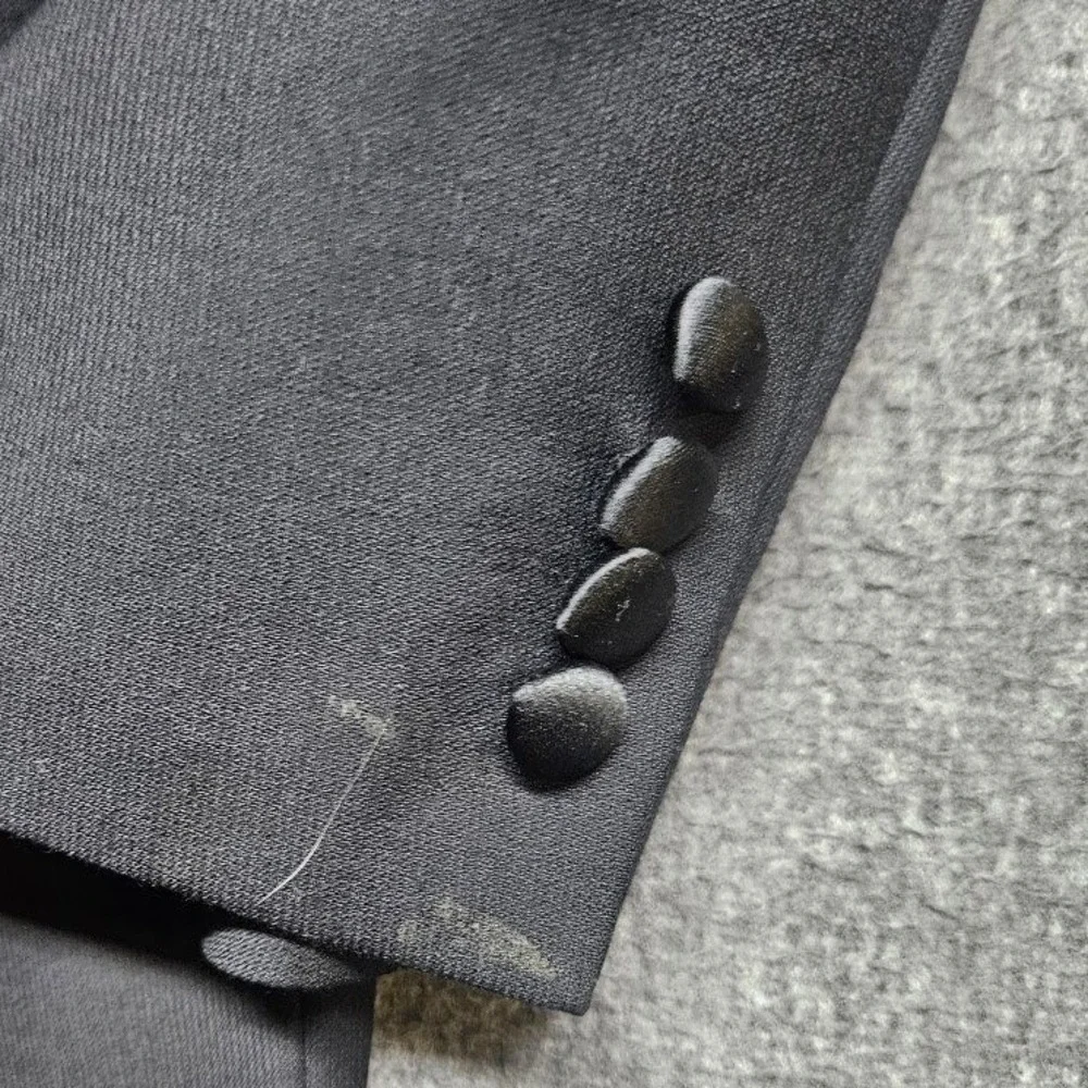 Joseph Abboud Tuxedo Suit Mens 48L W42 Black Super 120s Wool Peak Lapel USA